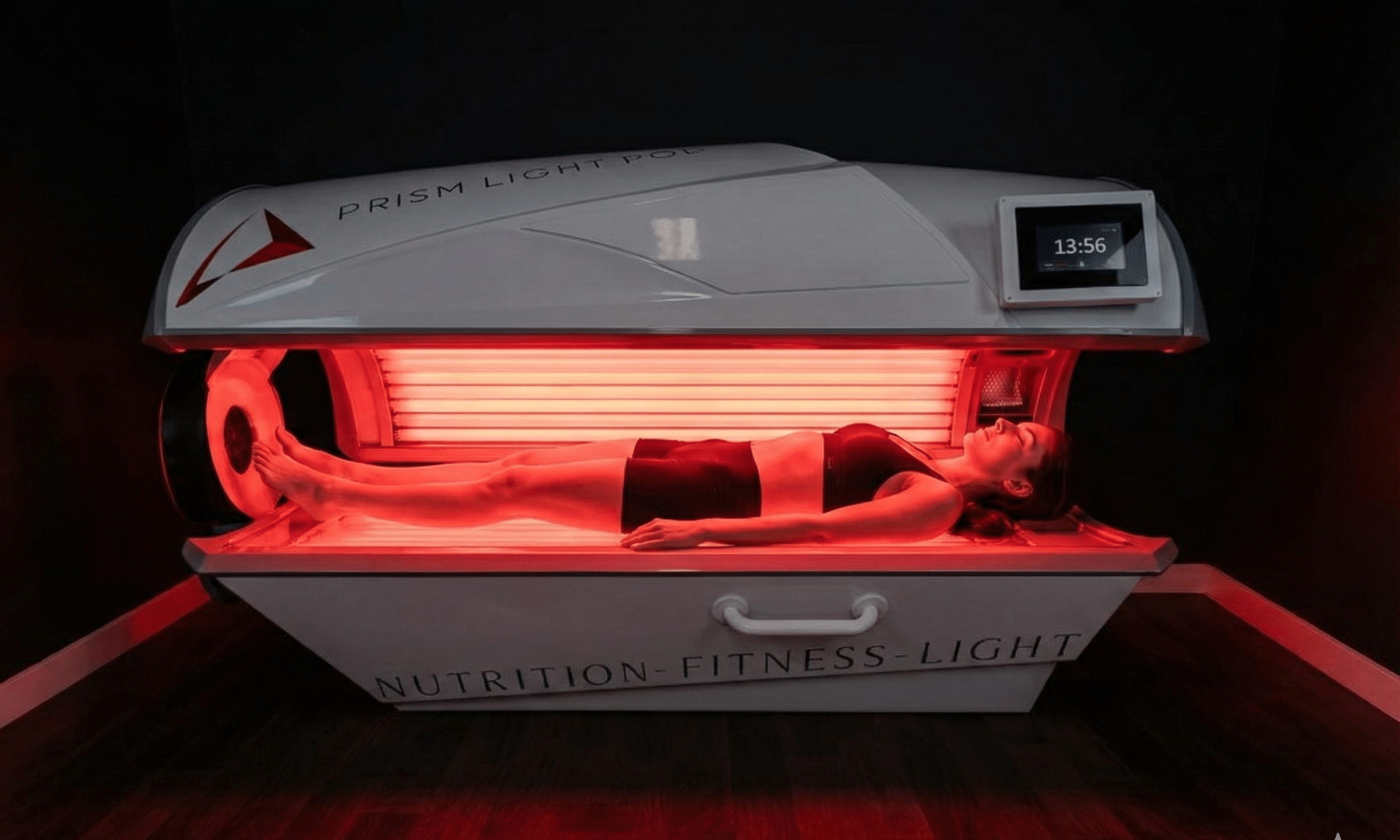 Women relaxing in a wellness pod room with soft lighting